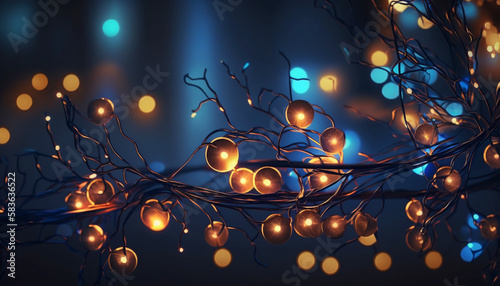 Holiday illumination and decoration concept christmas. Generative Ai. © 121icons