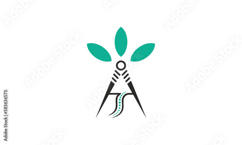 Acupuncture therapy logo, Initial letter A logo