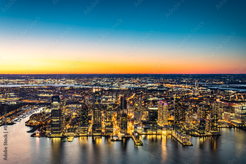 Fototapeta premium sunset over the new york city