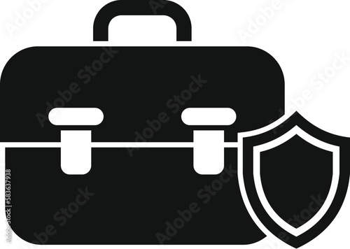 Secured bag icon simple vector. Business policy. Travel holder