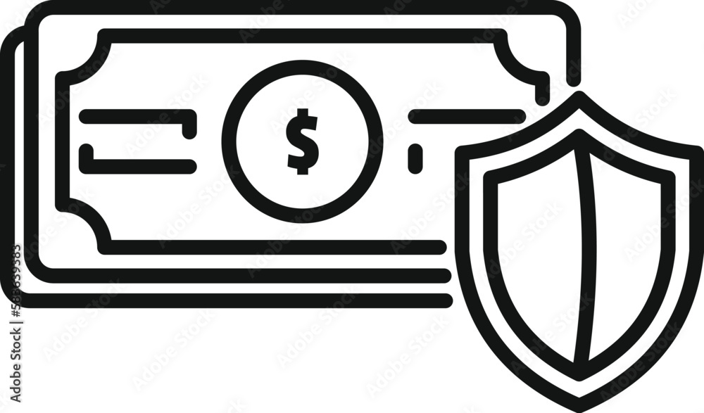 Cash finance icon outline vector. Business money. Accident injury Cash finance icon outline vector. Business money. Accident injury
