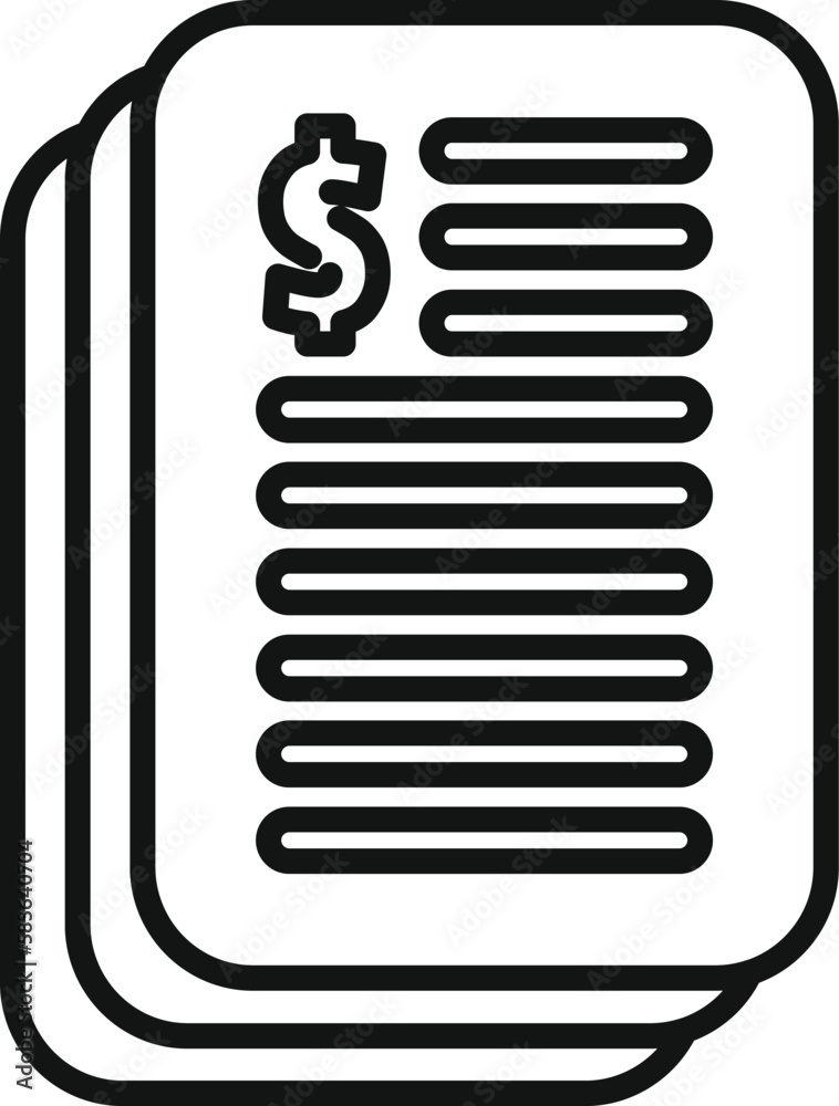 Finance papers icon outline vector. Business risk. Security injury Finance papers icon outline vector. Business risk. Security injury