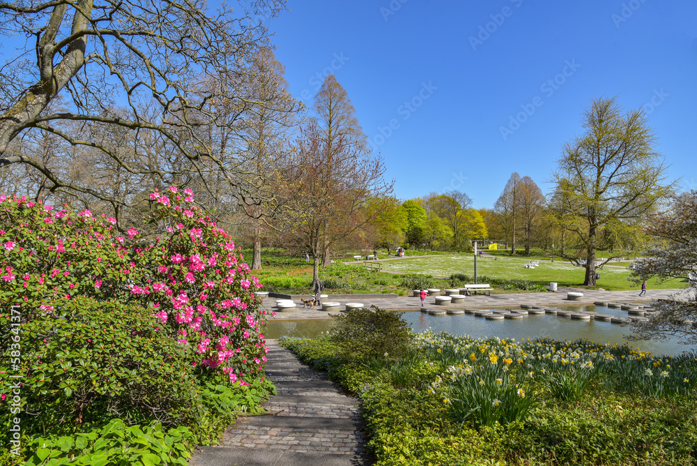 Frühling im Park Planten un Blomen in Hamburg