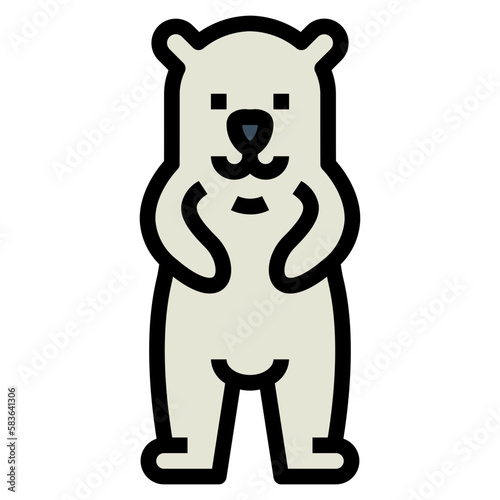 polar bear filled outline icon style