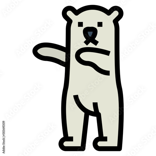 polar bear filled outline icon style