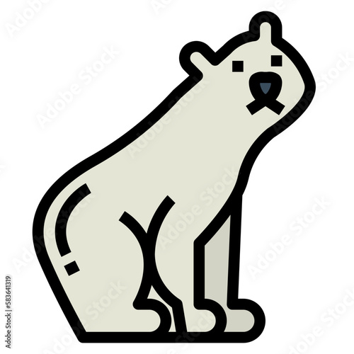 polar bear filled outline icon style