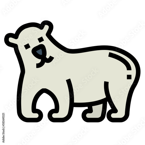 polar bear filled outline icon style