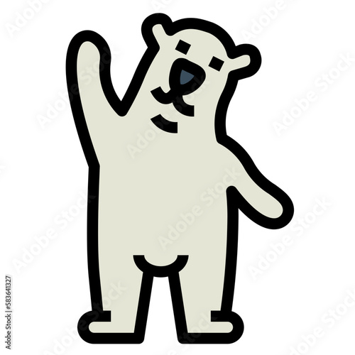 polar bear filled outline icon style