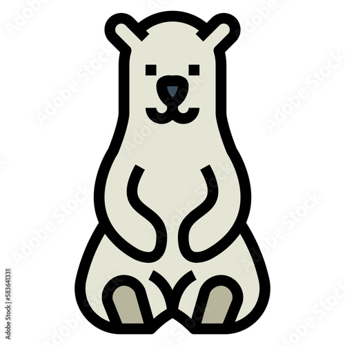 polar bear filled outline icon style