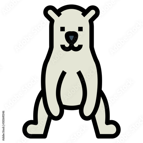 polar bear filled outline icon style