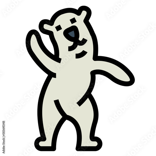 polar bear filled outline icon style