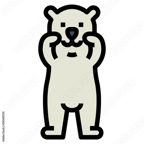 polar bear filled outline icon style