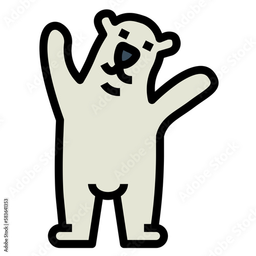 polar bear filled outline icon style