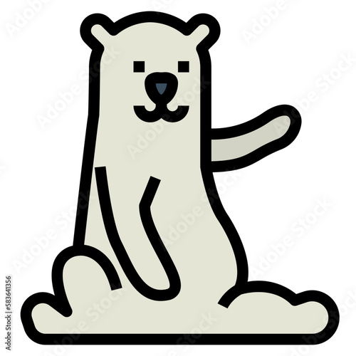 polar bear filled outline icon style