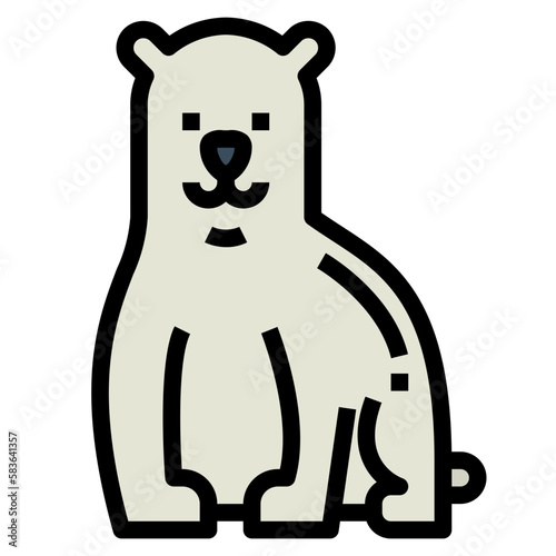 polar bear filled outline icon style