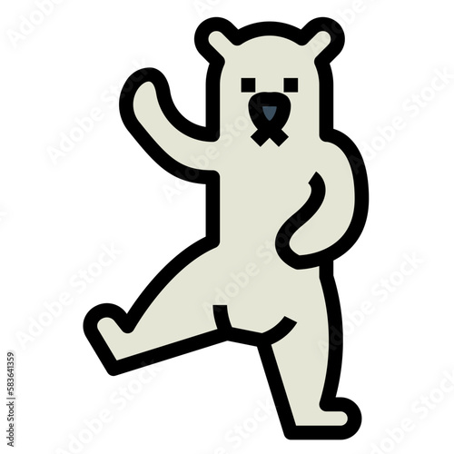 polar bear filled outline icon style