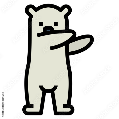 polar bear filled outline icon style