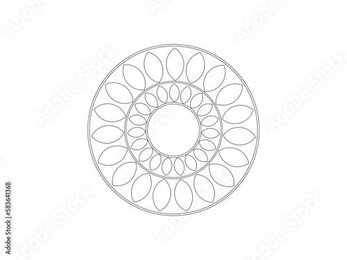 lace doily isolated. ornament on white. abstract round ornament. Indian Mandala. Snowflake Mandala Vector.
