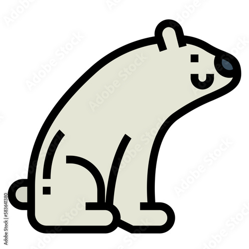 polar bear filled outline icon style
