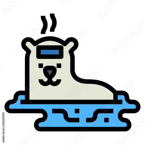 polar bear filled outline icon style
