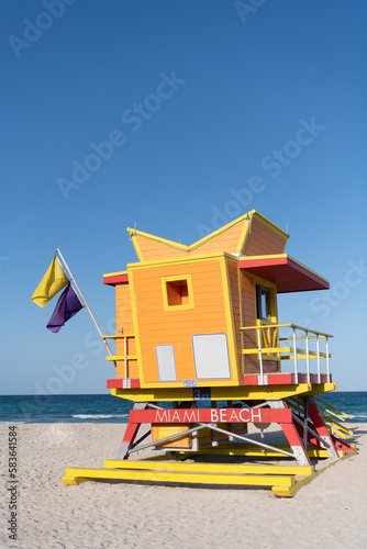 summer beach with lifeguard. summer beach with lifeguard tower. summer beach © be free