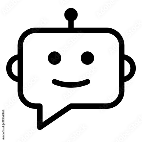 Chat Bot Icon. AI Artificial Intelligence Chatbot Vector Icon. Flat Style Icon or Symbol for Chat Robot, AI Chatbot, or Virtual Assistant. Stock Vector.