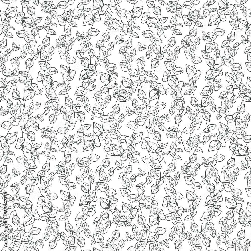 Hand drawn seamless pattern of eucalyptus branches and leaves. Herbal tropical collection on a white background. Decorative outline summer illustration for greeting card, wallpaper, wrapping paper Hand drawn seamless pattern of eucalyptus branches and leaves. Herbal tropical collection on a white background. Decorative outline summer illustration for greeting card, wallpaper, wrapping paper