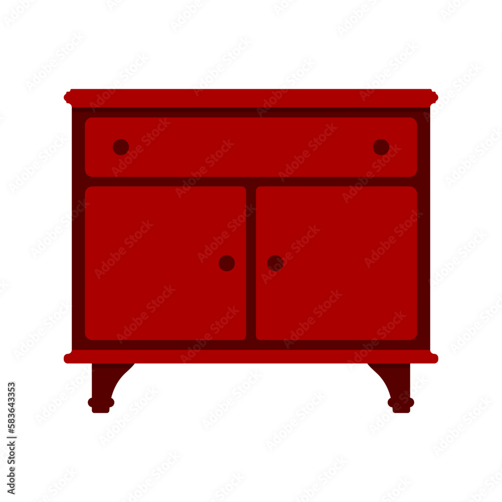 Chest of drawers icon. Color silhouette. Front view. Vector simple flat graphic illustration. Isolated object on a white background. Isolate. Chest of drawers icon. Color silhouette. Front view. Vector simple flat graphic illustration. Isolated object on a white background. Isolate.