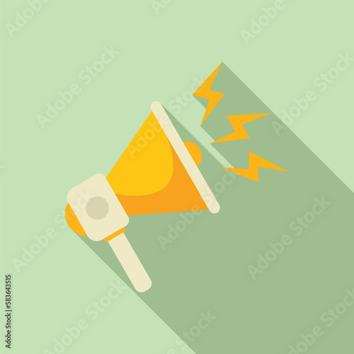Job megaphone icon flat vector. Rush person. Delivery time