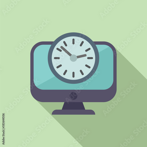 Home rush job icon flat vector. Office work. Delivery time