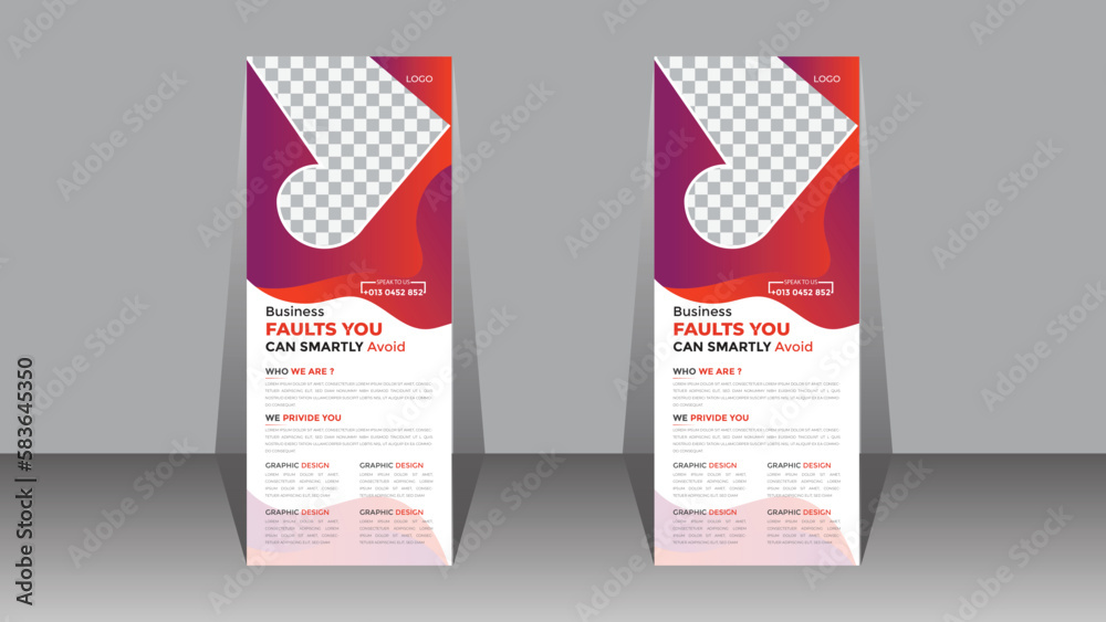 Corporate creative rollup or banner design template