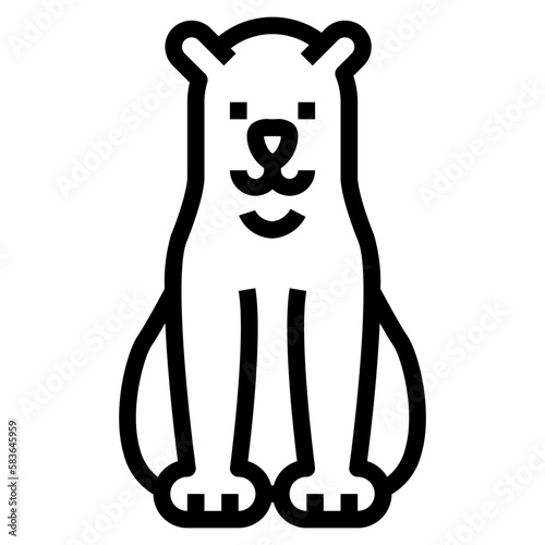 polar bear line icon style