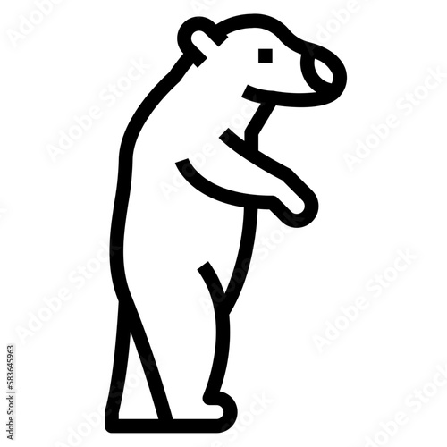 polar bear line icon style