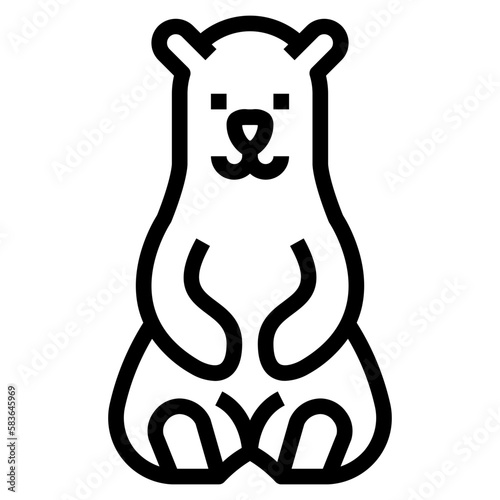 polar bear line icon style