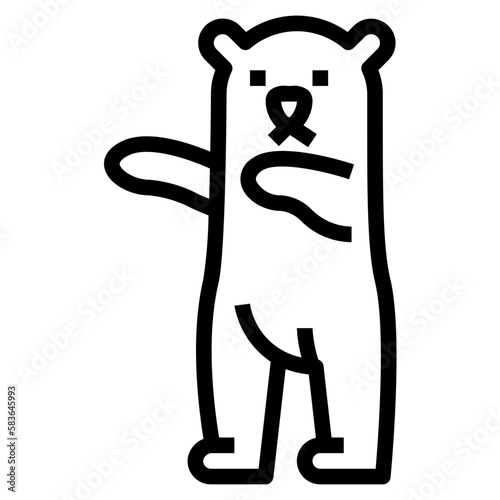 polar bear line icon style