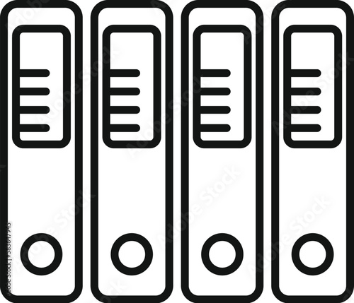 Folder time icon outline vector. Office person. Computer stress