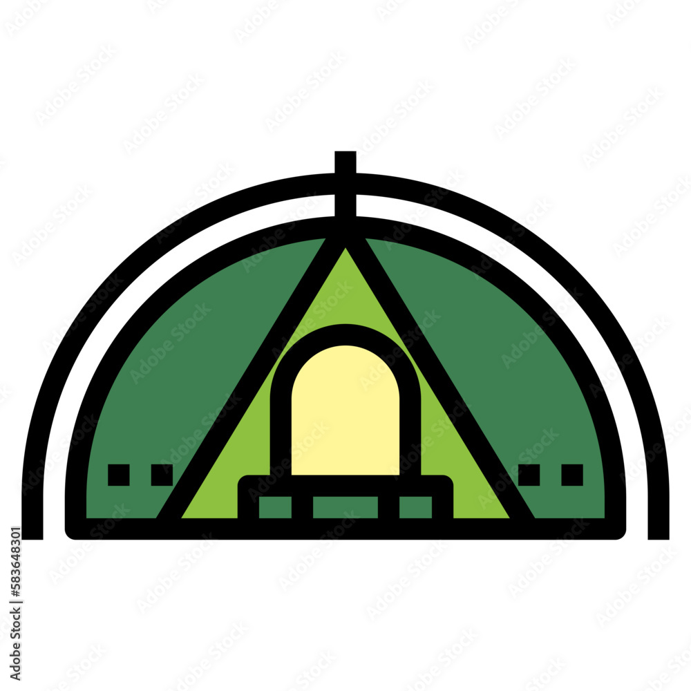 tent filled outline icon style tent filled outline icon style