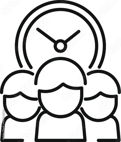 Work group icon outline vector. Rush job. Office time