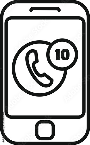 Missed call rush job icon outline vector. Business person. Service late