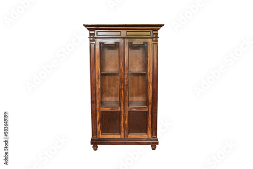 antique wooden cabinet isolated