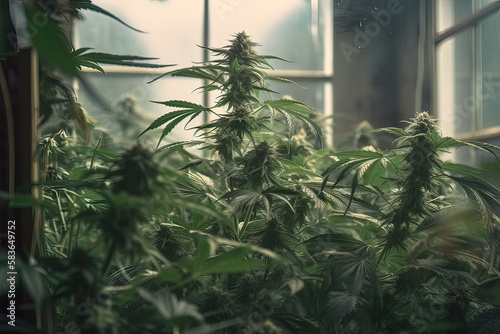 Cannabis Flower - Weed Bud Close Shoot - Marijuana - Greenhouse