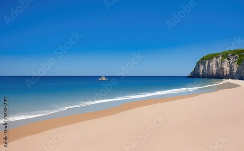 Empty beach  water and sand background