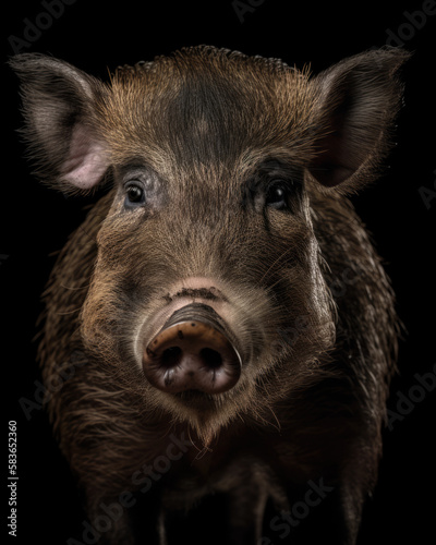 Closeup Illustration of A of A Wild Boar
