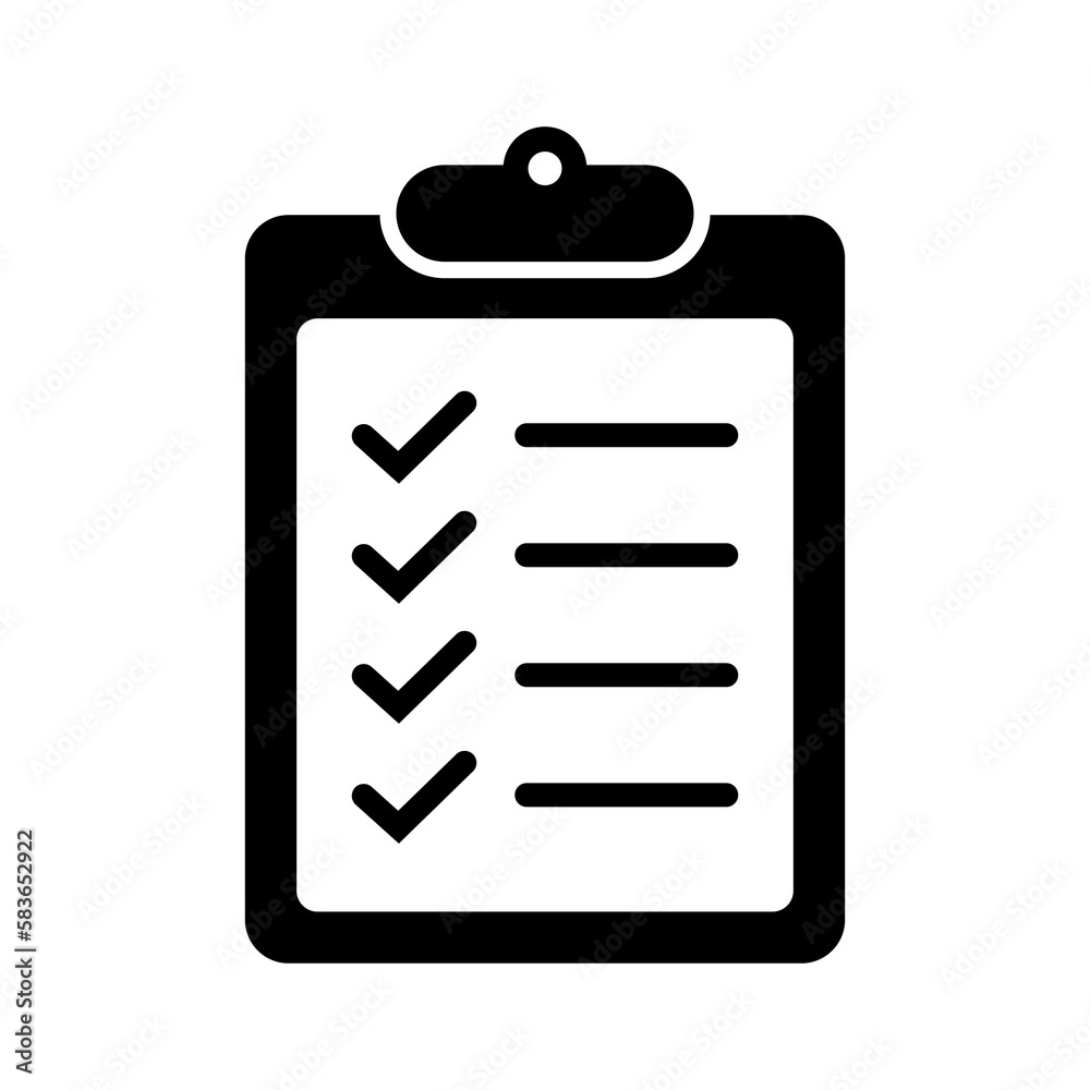Clipboard and checklist icon. Project management, questionnaire icon. To do list vector icon for web site and app design. Clipboard and checklist icon. Project management, questionnaire icon. To do list vector icon for web site and app design.