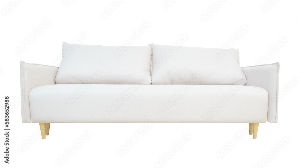 White couch isolated png with transparency