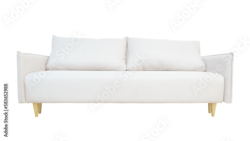 Obraz na płótnie White couch isolated png with transparency w salonie