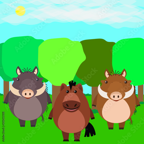 the wild pigs in the forest © orcunn