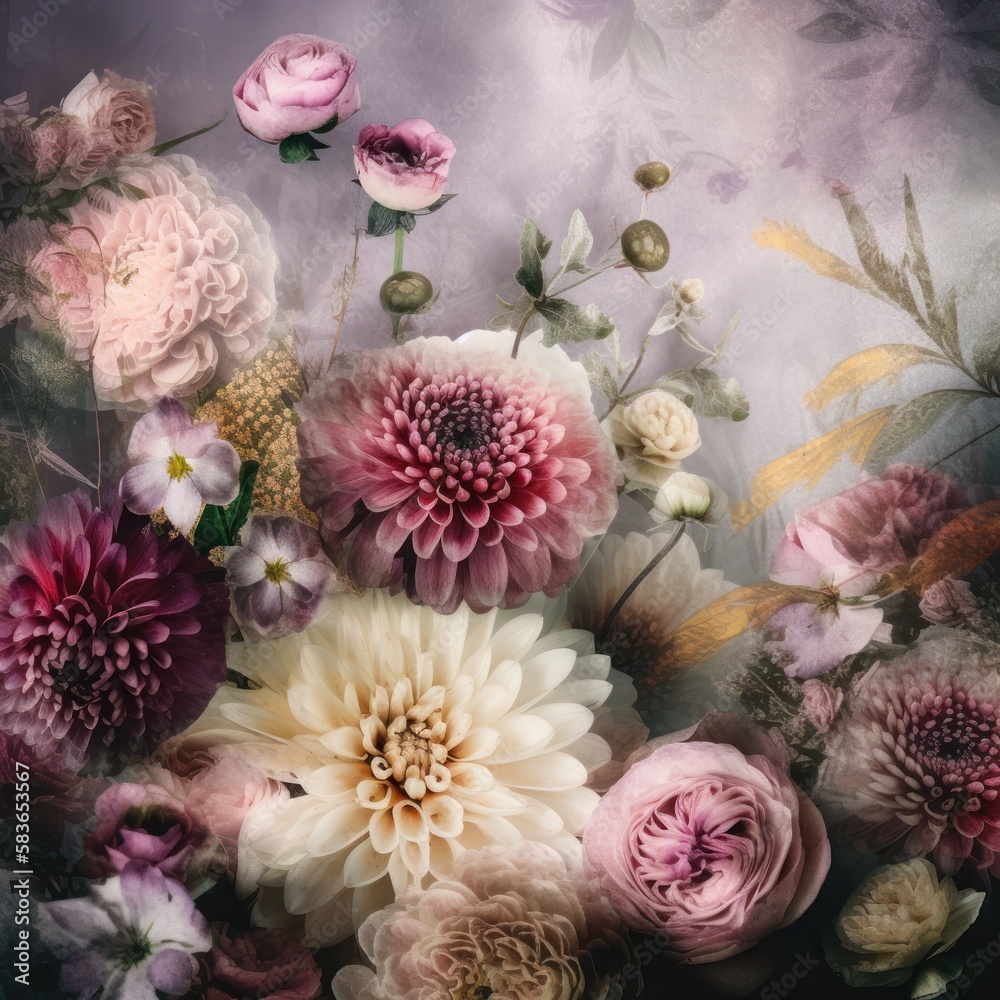 custom made wallpaper toronto digitalFine Art Floral Background