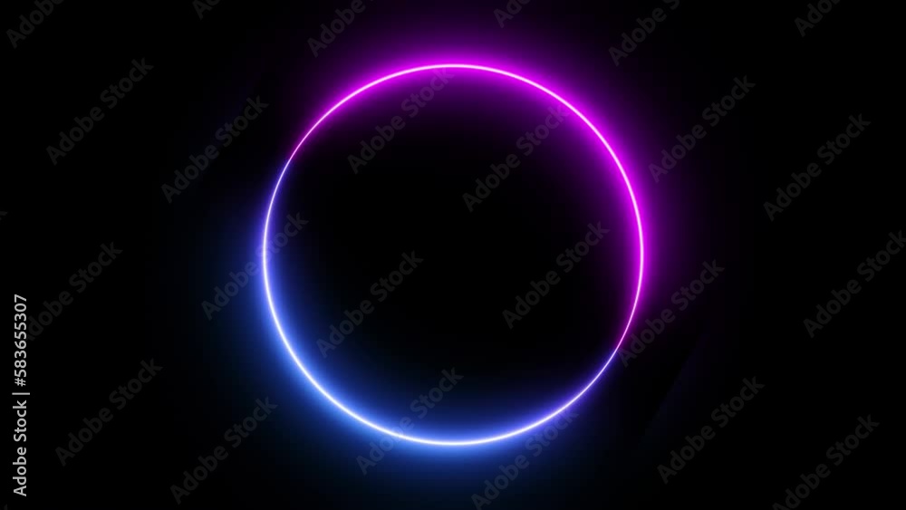 Vidéo Stock Abstract neon background with circle beams of light ...