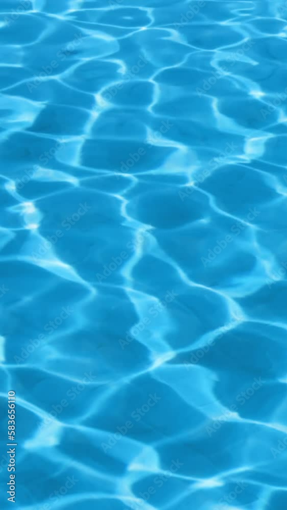 Swimming pool with ripple turquoise water background. Vertical video Swimming pool with ripple turquoise water background. Vertical video